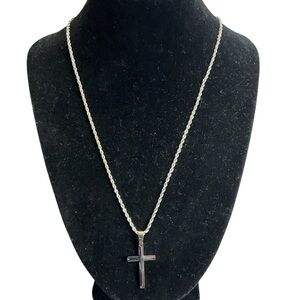 Elegant Silver Cross Pendant Necklace includes GIFT BOX